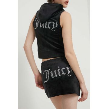 Juicy Couture fustă de catifea culoarea negru, mini, creion