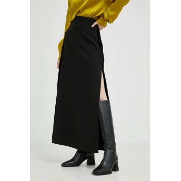 The Kooples fusta culoarea negru, maxi, drept