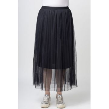 Fusta din tulle plisata, lunga, neagra