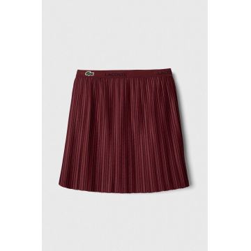 Lacoste fusta fete culoarea bordo, mini, drept Lacoste fusta fete culoarea bordo, mini, drept