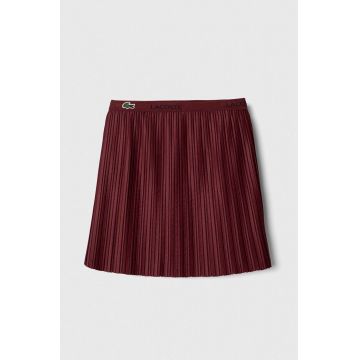 Lacoste fusta fete culoarea bordo, mini, drept