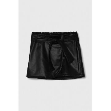 Abercrombie & Fitch fusta fete culoarea negru, mini, drept