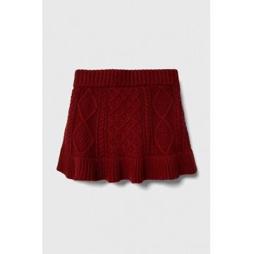 Abercrombie & Fitch fusta fete culoarea rosu, mini, evazati