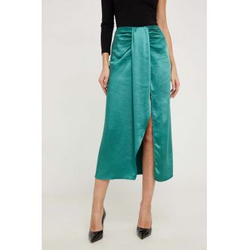 Answear Lab fusta culoarea verde, maxi, drept