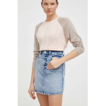 Armani Exchange fusta jeans mini, creion