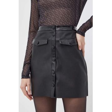 Bruuns Bazaar fusta culoarea negru, mini, drept