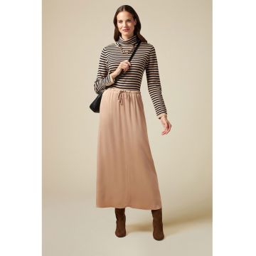 Fusta maxi din satin cu talie ajustabila Fusta maxi din satin cu talie ajustabila
