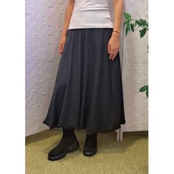 Fusta neagra midi, gogosar, material tip rips ,   model elegant si versatil