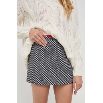 MAX&Co. fusta de lana culoarea negru, mini, drept