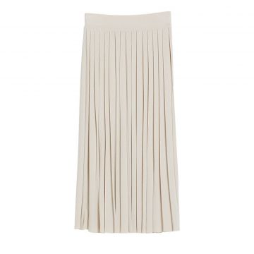 Pleated wool and viscose skirt M