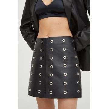 2NDDAY fusta de piele Edition Raffi culoarea negru, mini, creion