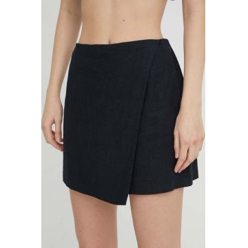 Abercrombie & Fitch fusta din in culoarea negru, mini, evazati