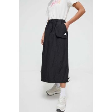 adidas fustă culoarea negru, midi, evazați IQ4834