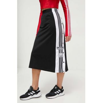 adidas Originals fustă culoarea negru, mini, drept IU2527