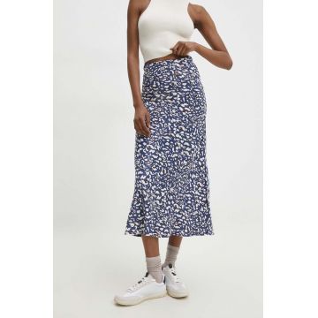 Answear Lab fusta culoarea albastru marin, midi, evazati