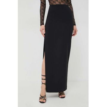 Elisabetta Franchi fusta culoarea negru, maxi, drept