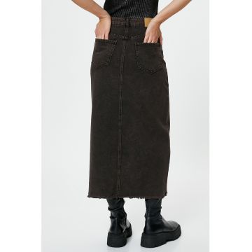 Fusta din denim cu slit frontal