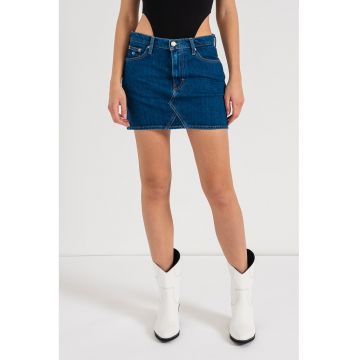Fusta din denim cu talie joasa