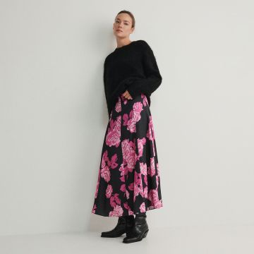 Reserved - Fustă cu imprimeu floral - Multicolor