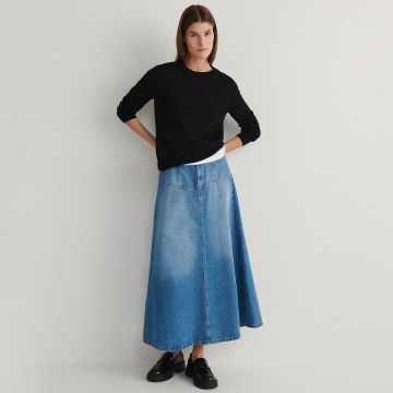 Reserved - Fustă maxi din denim - Albastru