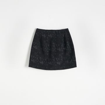Reserved - Fustă mini cu model - Negru