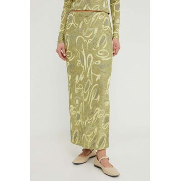 Résumé fusta culoarea verde, maxi, evazati
