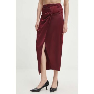 Answear Lab fusta culoarea bordo, maxi, creion