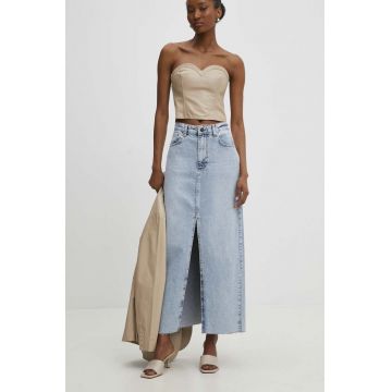 Answear Lab fustă din denim maxi, dreaptă