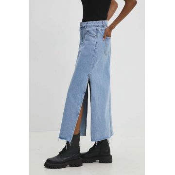 Answear Lab fustă din denim maxi, dreaptă