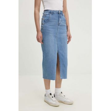 Answear Lab fusta jeans midi, drept