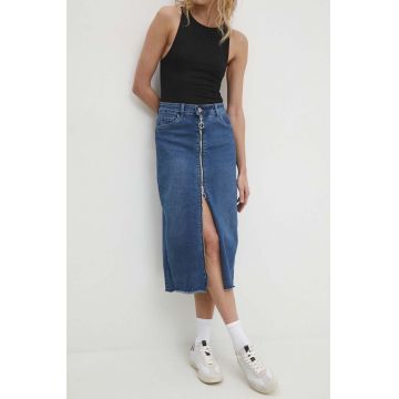 Answear Lab fusta jeans midi, drept