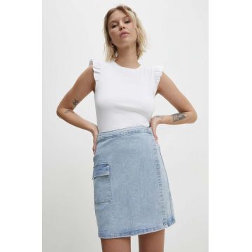 Answear Lab fusta jeans mini, drept