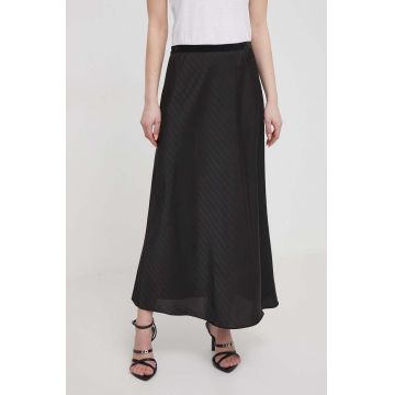 Dkny fusta culoarea negru, maxi, evazati