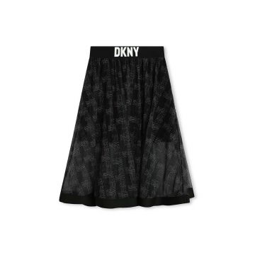 Dkny fusta fete culoarea negru, midi, evazati