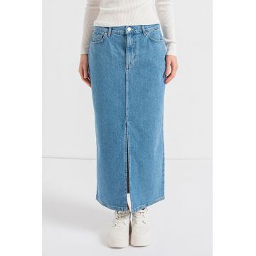 Fusta din denim cu slit frontal