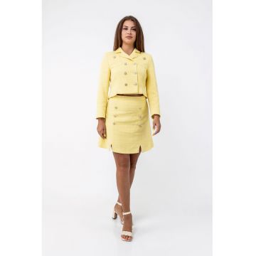 Fusta din tuid cu nasturi decorativi