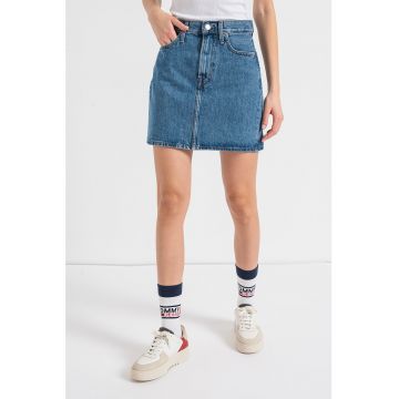 Fusta mini din denim Mom