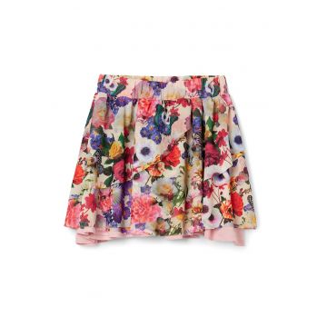 Fusta mini evazata cu model floral