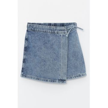 Fusta-pantalon uni de denim