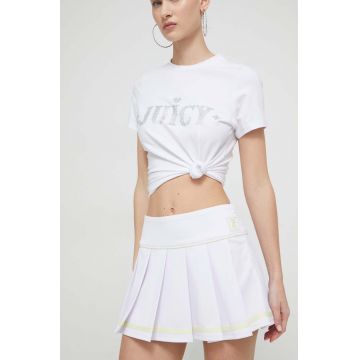 Juicy Couture fusta culoarea alb, mini, evazati