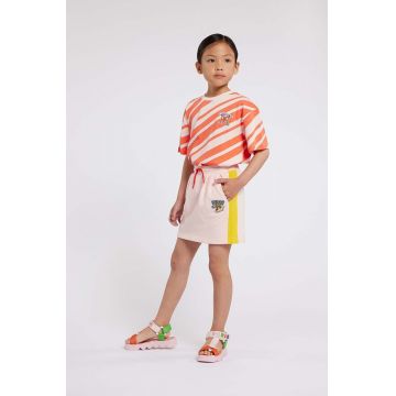 Kenzo Kids fusta din bumbac pentru copii culoarea roz, mini, drept