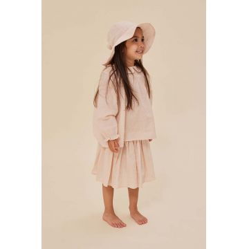 Konges Sløjd fusta din bumbac pentru copii culoarea roz, mini, evazati