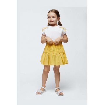 Mayoral fusta din bumbac pentru copii culoarea galben, mini, evazati