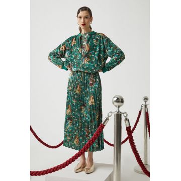 Medicine fusta culoarea turcoaz, maxi, evazati Medicine fusta culoarea turcoaz, maxi, evazati
