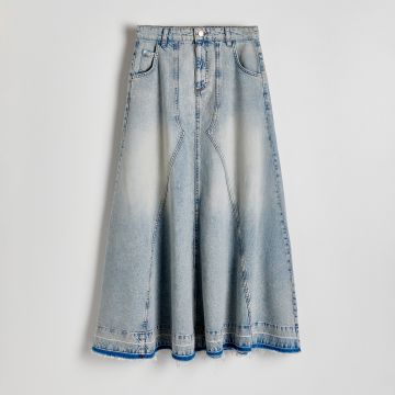 Reserved - Fustă maxi din denim - Albastru