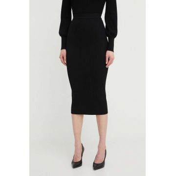 Silvian Heach fusta culoarea negru, midi, creion