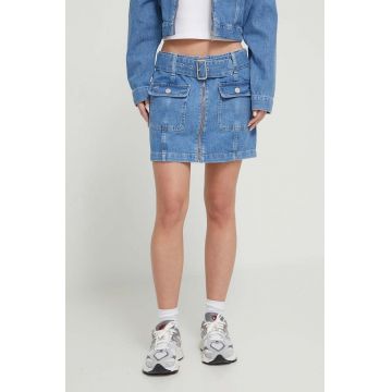 Tommy Jeans fustă din denim mini, dreaptă DW0DW17668