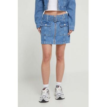 Tommy Jeans fustă din denim mini, drept DW0DW17668