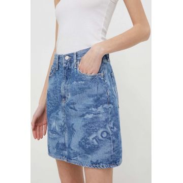 Tommy Jeans fustă din denim mini, drept DW0DW17671