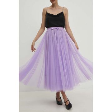 Answear Lab fusta culoarea violet, maxi, evazati